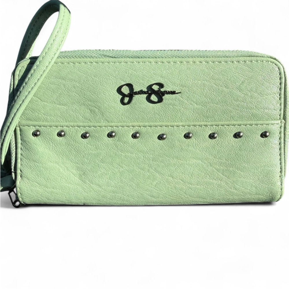 Jessica Simpson Mint Green Studded Wallet Wristlet Clutch | Y2K Vibes